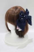 Angelic Pretty / ふわふわシフォンパールリボンバレッタ  ネイビー H-25-09-11-060-AP-AC-NS-ZH