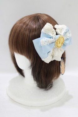 画像1: ALICE and the PIRATES / ロージアエンプレスリボンバレッタ  サックス H-25-09-11-071-PA-AC-NS-ZH