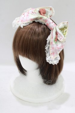 画像1: BABY,THE STARS SHINE BRIGHT / 覚めない夢をみるための Re・ci・pe柄カチューシャ  ピンク H-25-09-11-075-BA-AC-NS-ZH