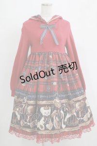 Angelic Pretty / British Bearカットワンピース Free レッド H-25-09-11-007-AP-OP-NS-ZH