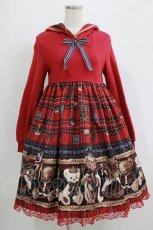 画像1: Angelic Pretty / British Bearカットワンピース Free レッド H-25-09-11-007-AP-OP-NS-ZH (1)