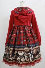 画像3: Angelic Pretty / British Bearカットワンピース Free レッド H-25-09-11-007-AP-OP-NS-ZH (3)