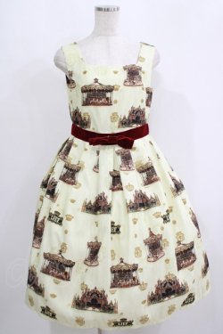 画像1: LIEF / レトロカルーセル・スクエアーネックジャンパースカートセット M クリーム H-25-09-11-012-LO-OP-NS-ZH