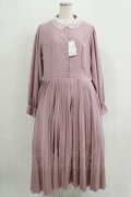 m petit by misako / レース襟プリーツワンピース LL ピンク H-25-09-11-013-LO-OP-NS-ZH
