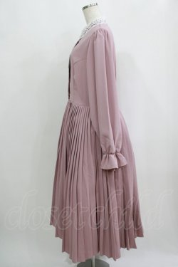 画像2: m petit by misako / レース襟プリーツワンピース LL ピンク H-25-09-11-013-LO-OP-NS-ZH