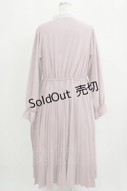 画像3: m petit by misako / レース襟プリーツワンピース LL ピンク H-25-09-11-013-LO-OP-NS-ZH