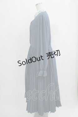 画像2: m petit by misako / レース襟プリーツワンピース LL ブルー H-25-09-11-014-LO-OP-NS-ZH