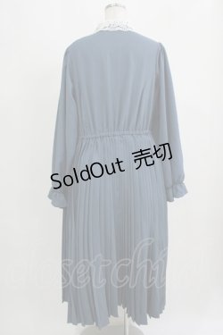 画像3: m petit by misako / レース襟プリーツワンピース LL ブルー H-25-09-11-014-LO-OP-NS-ZH