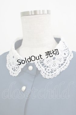 画像4: m petit by misako / レース襟プリーツワンピース LL ブルー H-25-09-11-014-LO-OP-NS-ZH