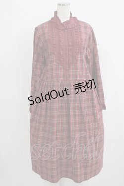 画像1: PINK HOUSE / オリジナルチェックミディワンピース Free ワイン H-25-09-11-016-LO-OP-NS-ZH
