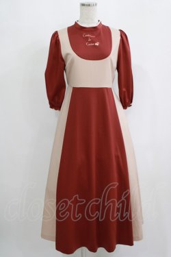 画像1: Maison de FLEUR Petite Robe canone / お鍋のぞきこむワンピース S レッド H-25-09-11-017-EL-OP-NS-ZH