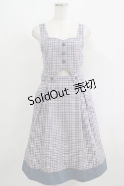 画像1: F i.n.t / ビスチェ風カッティングチェックジャンパースカート Free NAVY×PK H-25-09-11-021-CA-OP-NS-ZH