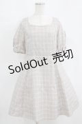 Ank Rouge / シフォン切替チェックワンピース M ブラウン H-25-09-11-022-CA-OP-NS-ZH
