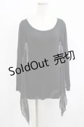 WIDOW / ジョーゼット切替カットソー S ブラック H-25-09-12-027-PU-TO-KB-ZH