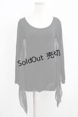 画像1: WIDOW / ジョーゼット切替カットソー S ブラック H-25-09-12-027-PU-TO-KB-ZH