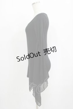 画像2: WIDOW / ジョーゼット切替カットソー S ブラック H-25-09-12-027-PU-TO-KB-ZH