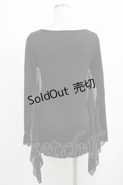 画像3: WIDOW / ジョーゼット切替カットソー S ブラック H-25-09-12-027-PU-TO-KB-ZH