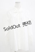 Jane Marple Dans Le Salon / Front ribbon shirt M ホワイト H-25-09-12-028-JM-BL-KB-ZH