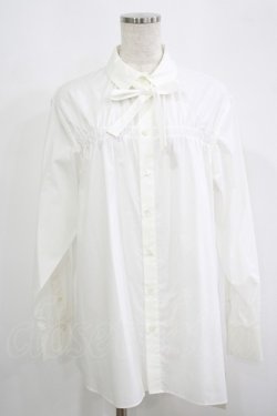 画像1: Jane Marple Dans Le Salon / Front ribbon shirt M ホワイト H-25-09-12-028-JM-BL-KB-ZH