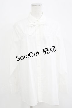 画像1: Jane Marple Dans Le Salon / Front ribbon shirt M ホワイト H-25-09-12-028-JM-BL-KB-ZH