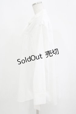 画像2: Jane Marple Dans Le Salon / Front ribbon shirt M ホワイト H-25-09-12-028-JM-BL-KB-ZH