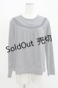 Jane Marple / ベロアラインカットソー M グレー H-25-09-12-030-JM-TO-KB-ZH
