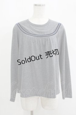 画像1: Jane Marple / ベロアラインカットソー M グレー H-25-09-12-030-JM-TO-KB-ZH