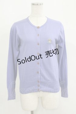 画像1: Jane Marple / クラウンエンブレムカーディガン M パープル H-25-09-12-032-JM-TO-KB-ZH