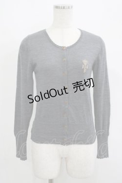 画像1: Jane Marple / Keyモチーフのカーディガン M グレー H-25-09-12-033-JM-TO-KB-ZH