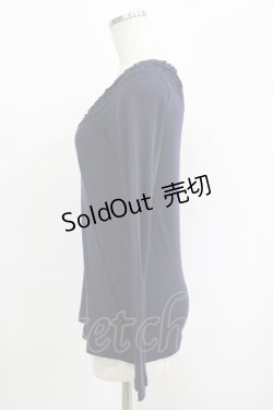 画像2: Jane Marple Dans Le Salon / レースネックカットソー M ネイビー H-25-09-12-034-JM-TO-KB-ZH