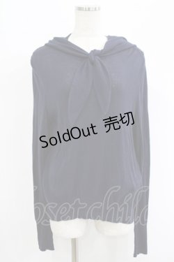 画像1: Jane Marple Dans Le Salon / Cotton cashmere stole turtleneck sweater M ネイビー H-25-09-12-035-JM-TO-KB-ZH