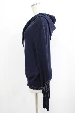 画像2: Jane Marple Dans Le Salon / Cotton cashmere stole turtleneck sweater M ネイビー H-25-09-12-035-JM-TO-KB-ZH