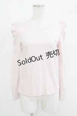 画像1: MILK / ラメロゴ刺繍カットソー  ピンク H-25-09-12-037-ML-TO-KB-ZH