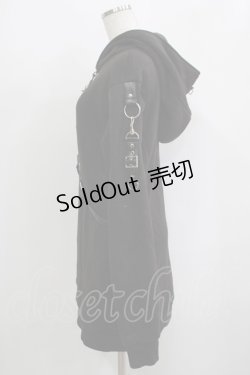画像2: HEARTLESS / ハーネス風ロングパーカー  グレーブラック H-25-09-12-040-PU-TO-KB-ZH