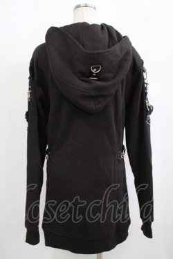 画像3: HEARTLESS / ハーネス風ロングパーカー  グレーブラック H-25-09-12-040-PU-TO-KB-ZH