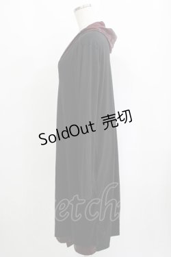 画像2: Deorart / 切替フードロングカーディガン  黒×赤 H-25-09-12-041-PU-TO-KB-ZH