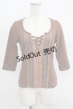 画像1: RQ-BL / シアー切替トップス S 茶 H-25-09-12-047-GO-TO-KB-ZH