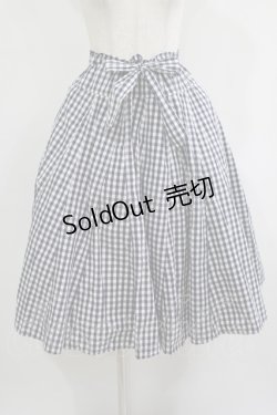 画像1: Jane Marple Dans Le Salon / Typewriter gingham gored skirt M ネイビー H-25-09-12-006-JM-SK-KB-ZH