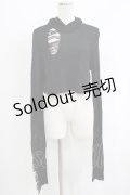 WIDOW / ダメージフードニット XS 黒 H-25-09-12-049-PU-TO-KB-ZH