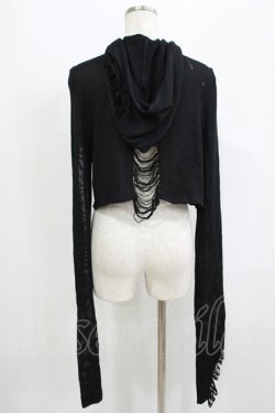 画像3: WIDOW / ダメージフードニット XS 黒 H-25-09-12-049-PU-TO-KB-ZH