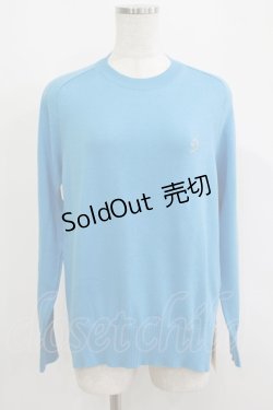 画像1: Jane Marple Dans Le Salon / 刺繍ニット M ブルー H-25-09-12-050-JM-TO-KB-ZH