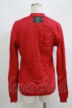 画像3: SEXY DYNAMITE LONDON / ダメージニットカーディガン M ピンクレッド H-25-09-12-051-PU-TO-KB-ZH