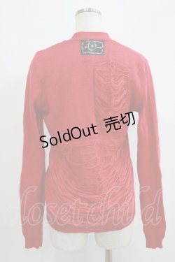 画像3: SEXY DYNAMITE LONDON / ダメージニットカーディガン M ピンクレッド H-25-09-12-051-PU-TO-KB-ZH