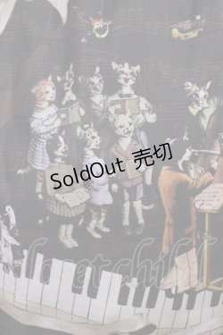 画像4: BABY,THE STARS SHINE BRIGHT / Meow Meow Symphony柄ベビードールジャンパースカート Free ブラウン H-25-09-12-1006-BA-OP-NS-ZH