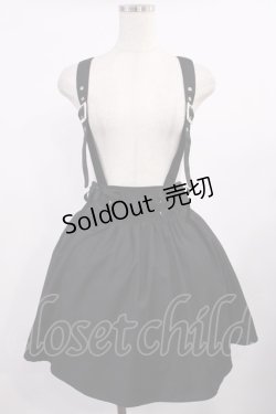 画像1: Ank Rouge / サス付きスピンドルスカート M ブラック H-25-09-12-1014-CA-SK-NS-ZH