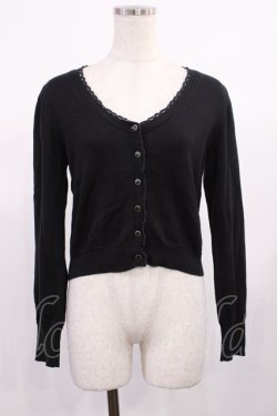 画像1: F&A / スカラップレースニットカーディガン Free BLACK H-25-09-12-1021-LO-TO-NS-ZH