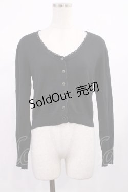 画像1: F&A / スカラップレースニットカーディガン Free BLACK H-25-09-12-1021-LO-TO-NS-ZH
