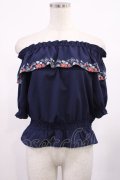 Fi.n.t / 野イチゴ刺繍オフショルブラウス Free NAVY H-25-09-12-1024-CA-BL-NS-ZH