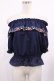 画像1: Fi.n.t / 野イチゴ刺繍オフショルブラウス Free NAVY H-25-09-12-1024-CA-BL-NS-ZH (1)