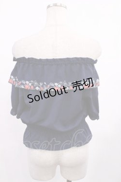 画像2: Fi.n.t / 野イチゴ刺繍オフショルブラウス Free NAVY H-25-09-12-1024-CA-BL-NS-ZH